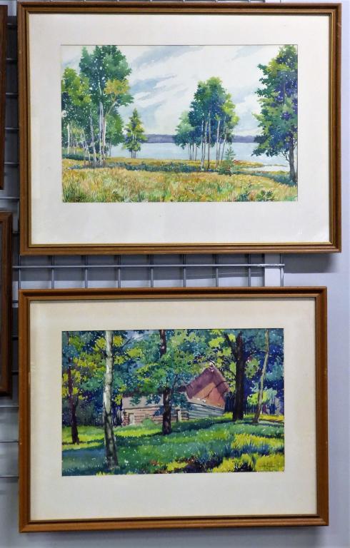 Carl Scheffler Two Watercolor Landscape Paintings (1 of 4)