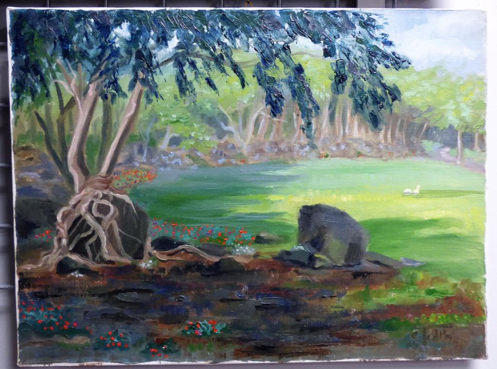 Carl Tolpo Landscape Painting. Acrylic on Canvas (1 of 2)