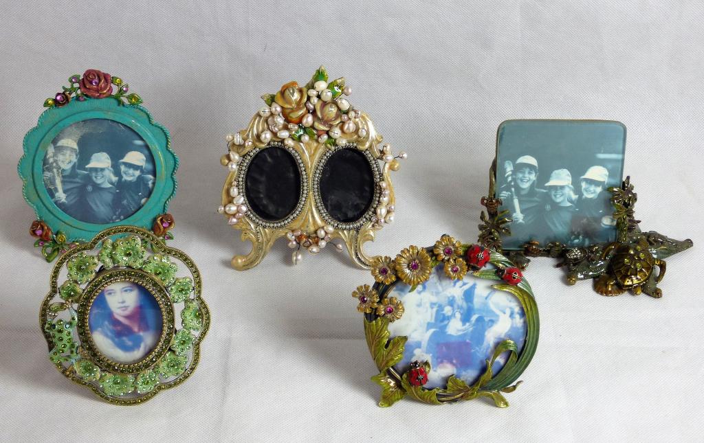 Group of Small Figural Photo Frames w/ Rhinestones (1 of 5)