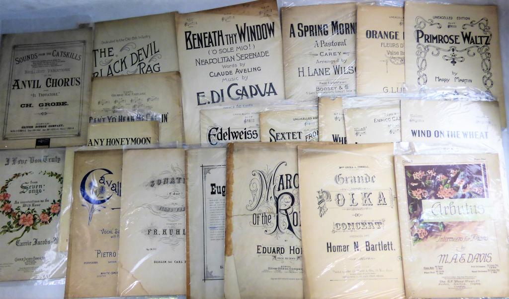 Antique Music and Piano Sheets/ Books: Lot of Antique Music Sheets. Condition: Good
