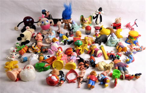 Vintage Character toys from 1960's-1990's: Large Lot of Vintage Character Toys from 1960's-1990's including Trolls, McDonalds, Disney, California Raisins, ET, etc... Condition: Used, some might be as found