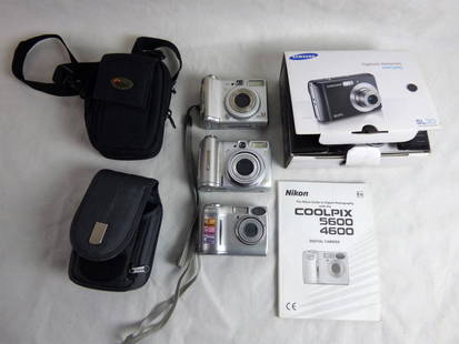 Digital Cameras- Samsung SL30; Nikon Coolpix: Lot of Digital Cameras including Samsung SL30; Nikon Coolpix 4600; Canon Powershot 510; Canon Powershot A580. Condition: Used, untested