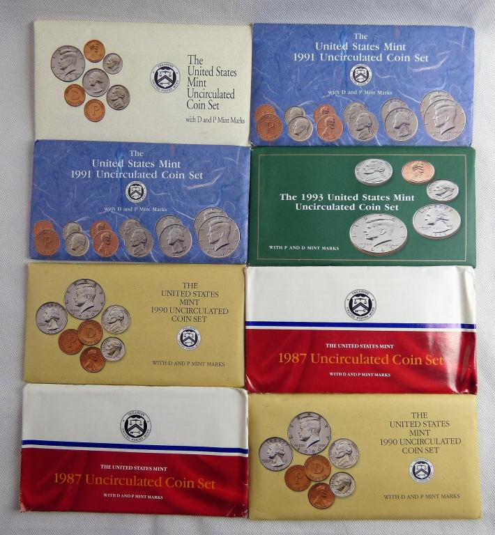US Mint Coin Set-Lot of 8 UNC (1 of 2)