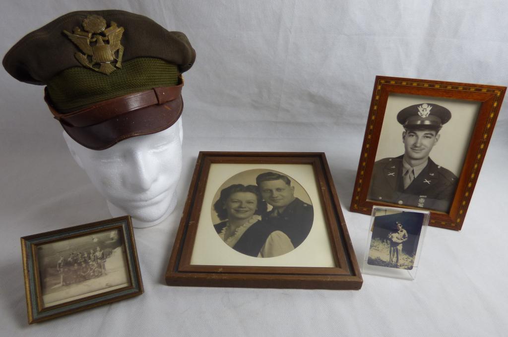 WWII US Military Hat & Photographs (1 of 9)