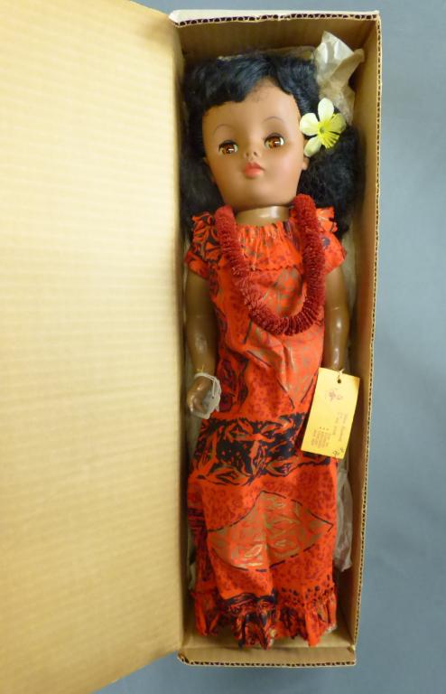 Vintage Lanakila Miss Hawaii Doll in Or. Box: Vintage Lanakila Miss Hawaii Doll in Original Box with wrist tag. Measures: 17" tall. Condition: Good