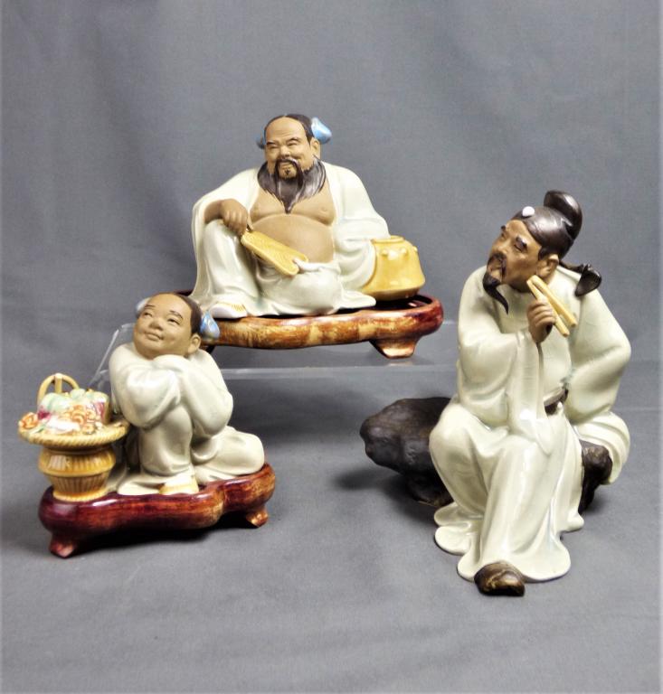 Group of Chinese Mudman Ceramic Figurines. Marked (1 of 13)