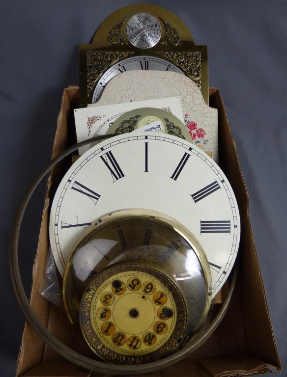 Antique and Vintage Clock Dials & Parts: Group of Antique and Vintage Clock Dials. Condition: Half are new replacement parts