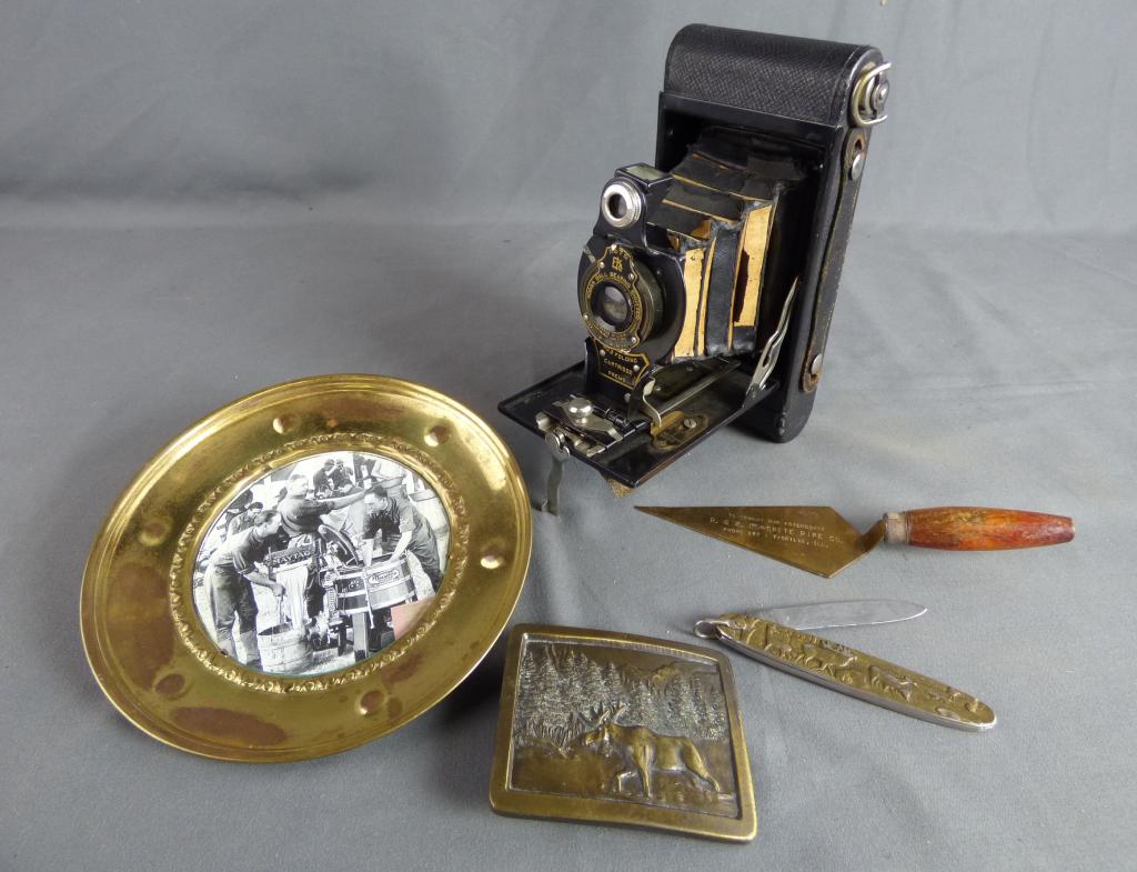 Kodak No. 2 Folding Camera, Belt Buckle, Knife, Mg (1 of 8)