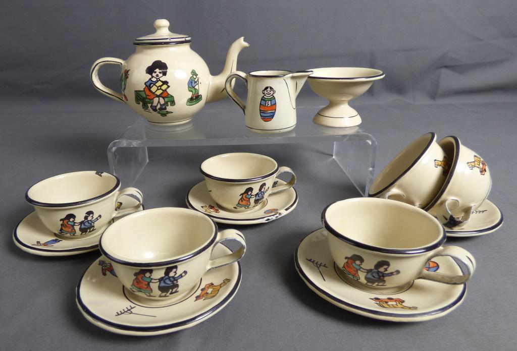 Antique Miniature Children German Enamel Tea Set (1 of 6)