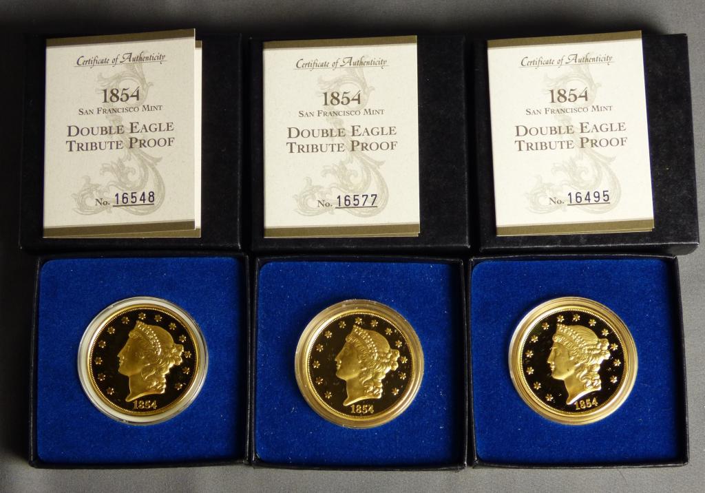 1854 SF Mint Double Eagle Tribute 20 Dollar Coins (1 of 3)
