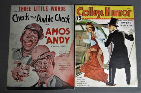 1930 Amos & Andy Sheet Music  and 1938 College Hm: 1930 Amos & Andy Sheet Music and 1938 College Humor Magazine. Condition: VF