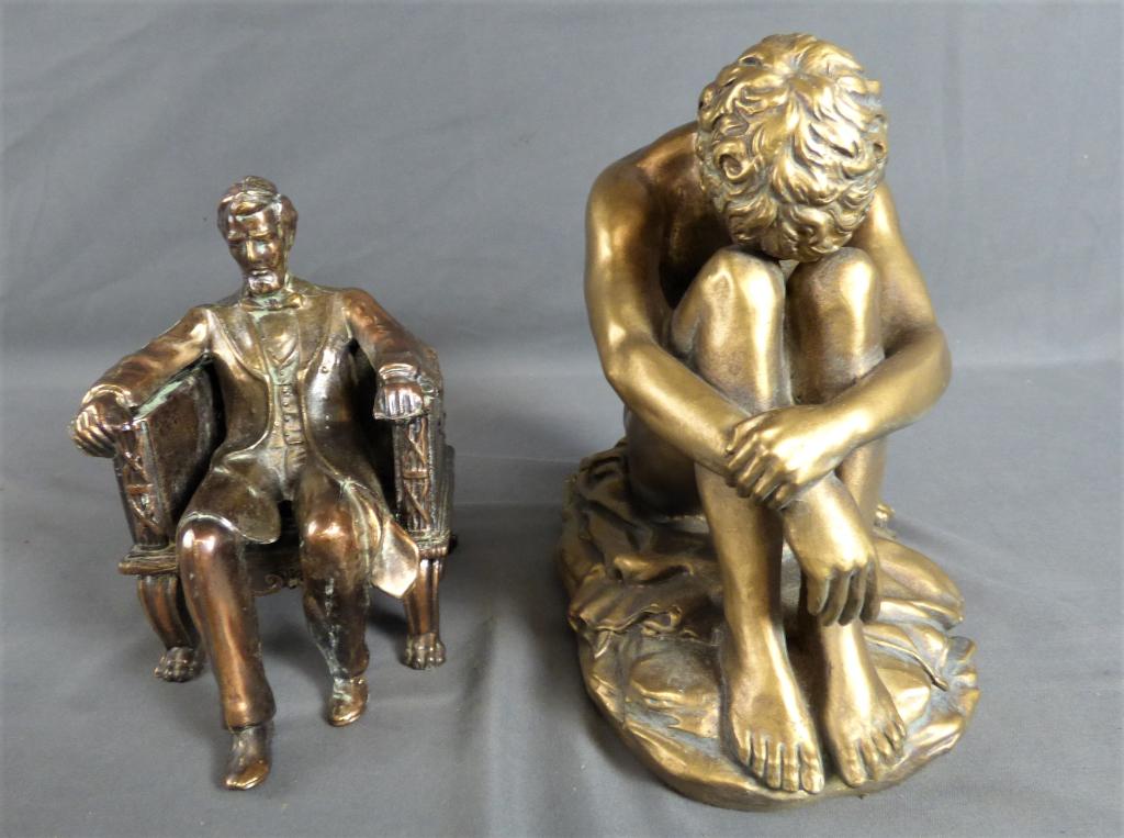 Bronze Lincoln & Thinking Man  Sculpture (1 of 8)