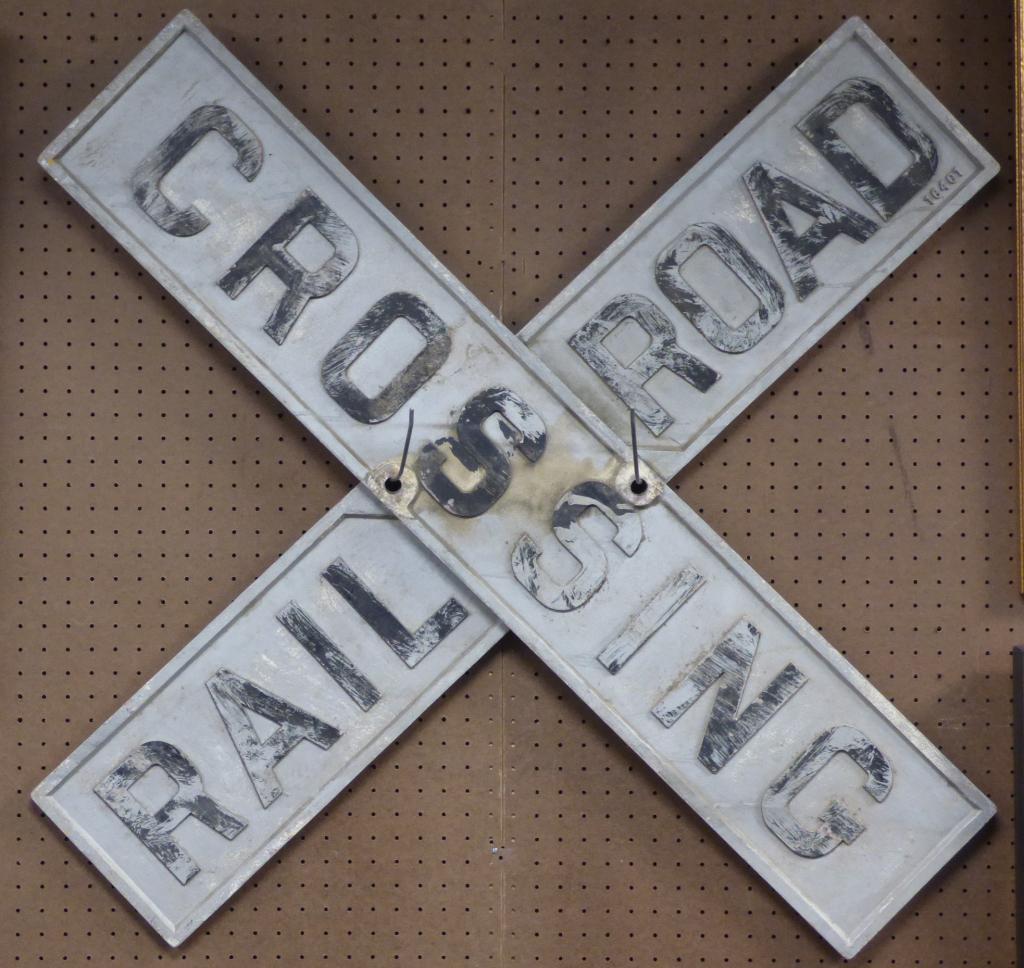 Double Sided  RR Railroad Crossing Sign Aluminum (1 of 8)