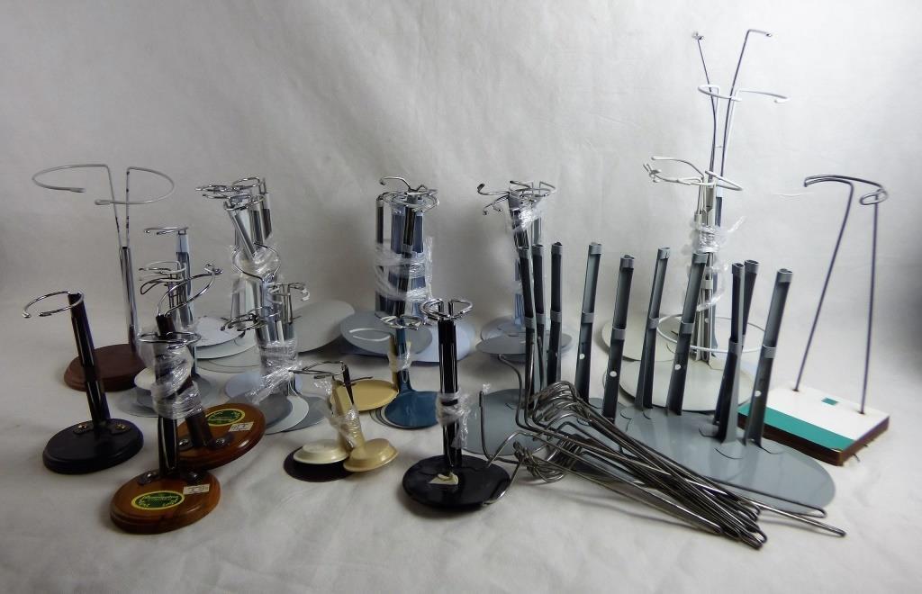 Large Lot of Vintage Doll Stands including Kaiser: Large Lot of Vintage Doll Stands by various manufacturers. Condition: Good