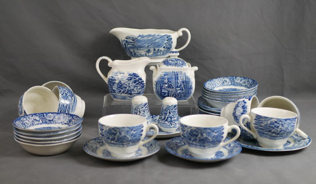 Liberty Blue Historic Colonial Scene China Service (1 of 10)