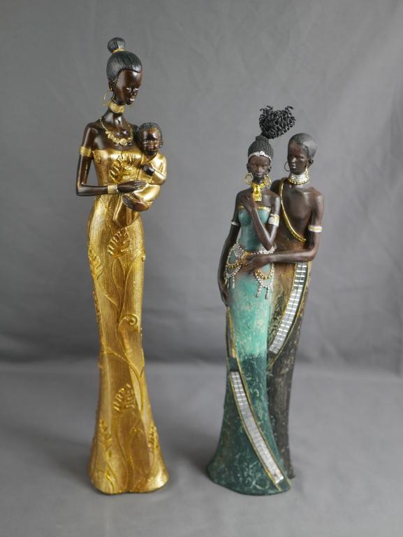 African Folk Art Lady Figurines (1 of 5)