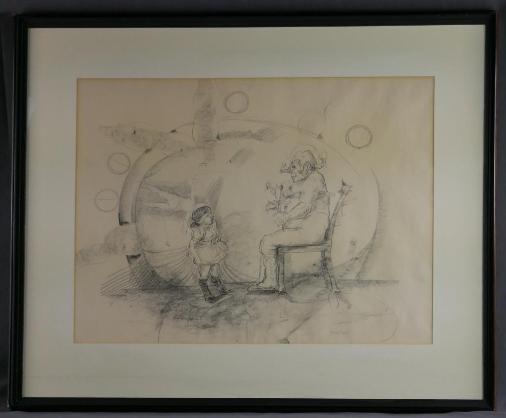 Seymour Rosofsky "Circus" Large Pencil Drawing (1 of 3)
