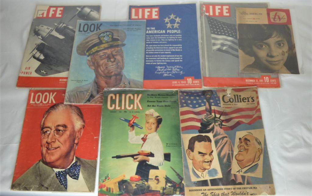 WWII Period Magazines- Look, Life, Click, Colliers (1 of 3)