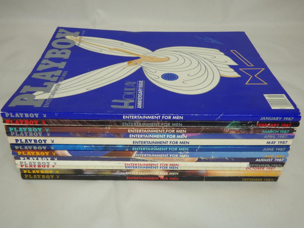 Playboy Erotic Magazine 1987 Complete Year 12 Issu: Playboy Magazine. Complete 1987 Year. All 12 Issues. Condition: VF