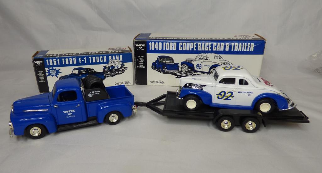 Ertl Die-Cast '51 Ford Truck w/ Coupe Race Car & T (1 of 6)