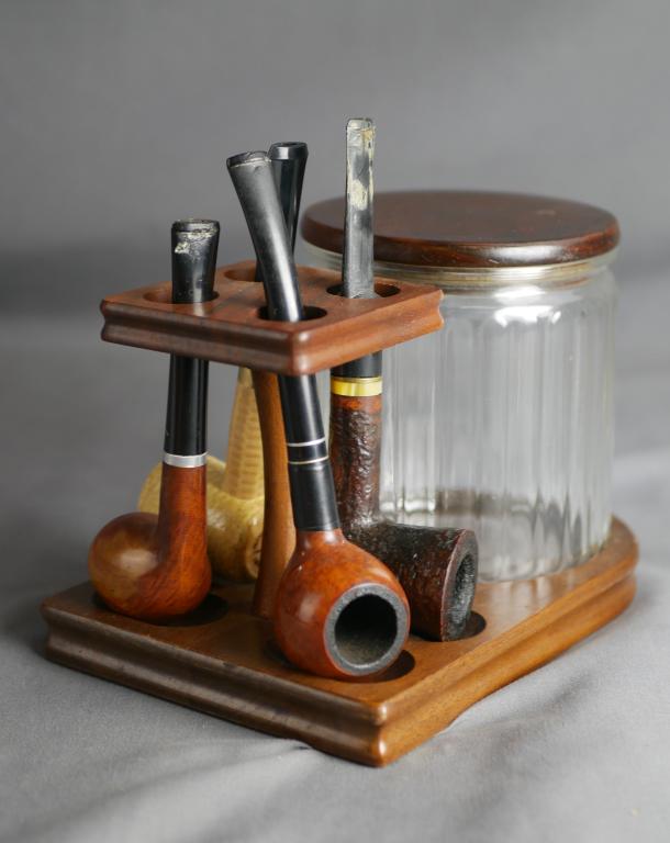Smoking Pipes w/ Tobacco Jar & Stand (1 of 17)