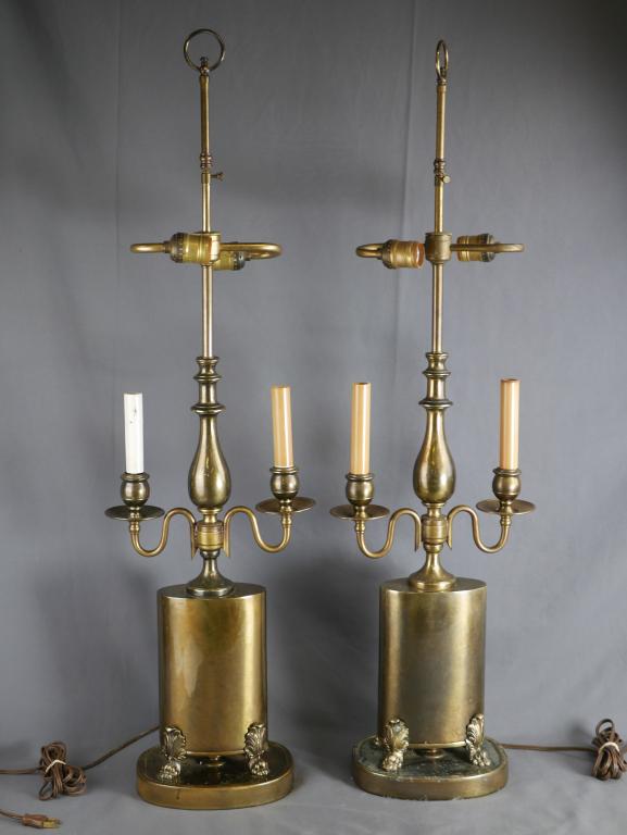Frederick Cooper Pair of Brass Claw Foot Lamps (1 of 10)