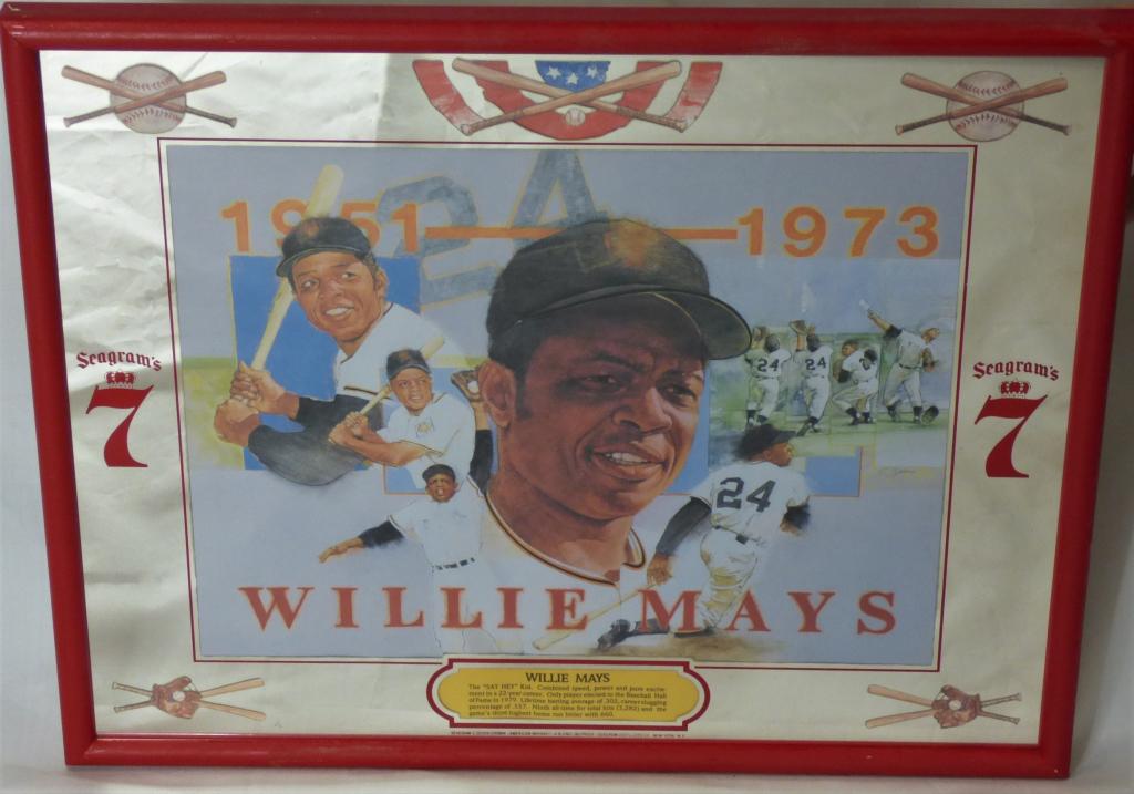 Willie Mays Baseball Seagram's 7 Crowns Mirror (1 of 4)