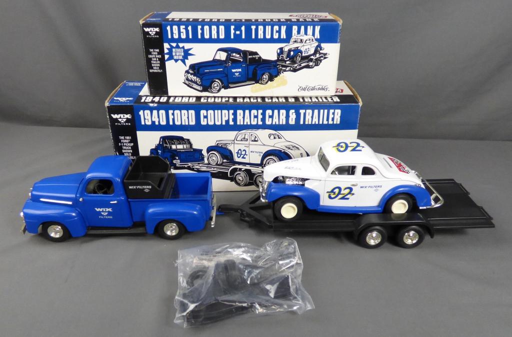 Ertl Die-Cast '51 Ford Truck w/ Coupe Race Car & T (1 of 3)