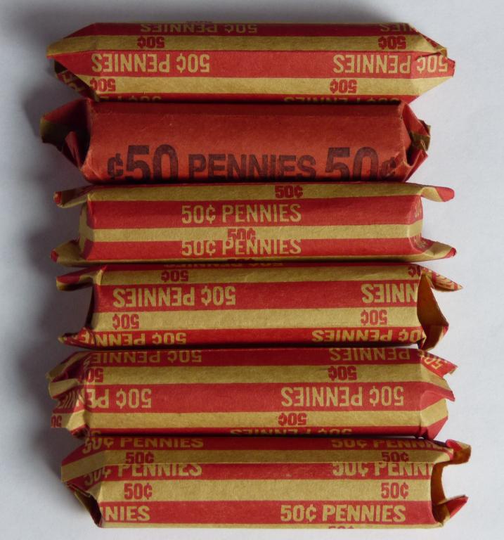 Six Rolls of Unsearched Wheat Pennies US Cent Coin (1 of 2)