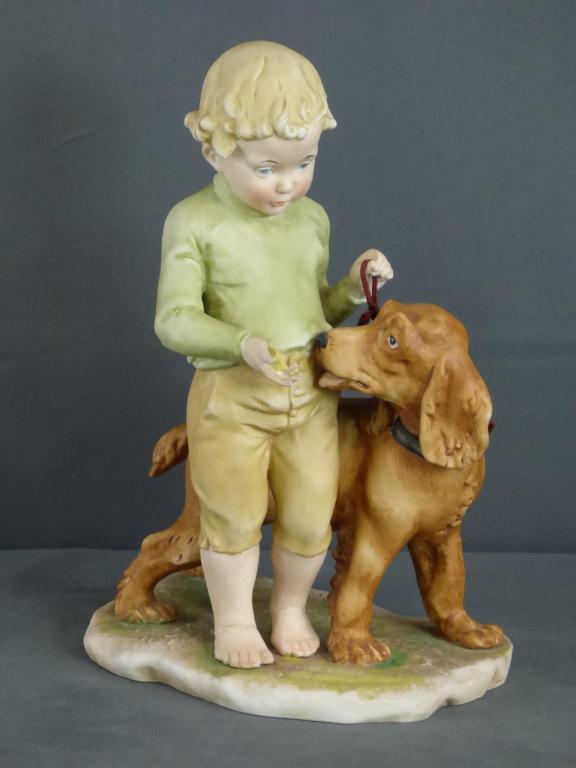 Capodimonte Childs Best FriendFigurine by Morra: Capodimonte Childs Best FriendFigurine by Morra. Measures 10" tall. Condition: Good