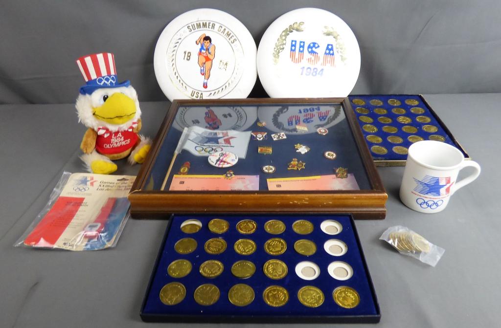 1984 LA Olympic Games Memorabilia- Tokens, Cup, Wt (1 of 6)