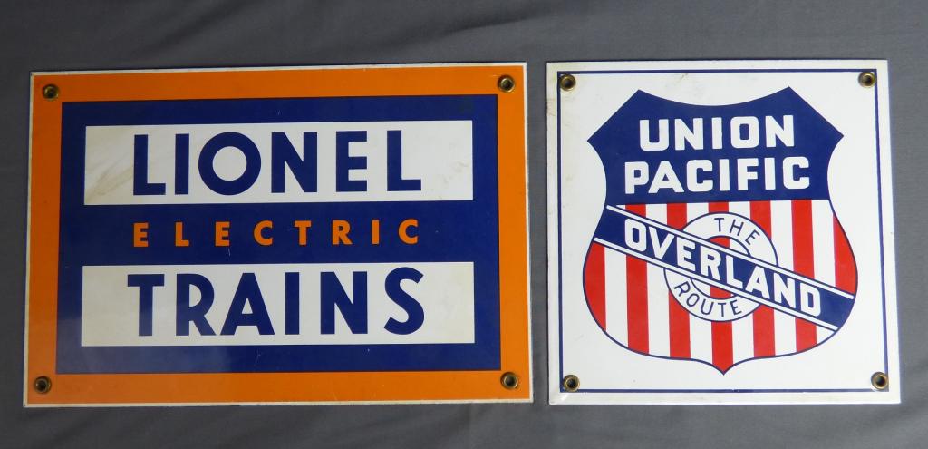 Union Pacific & Lionel Trains Porcelain Signs (1 of 5)