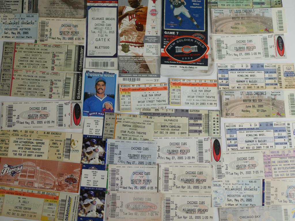 Vintage Game Tickets- Baseball, Football, Cubs (1 of 7)