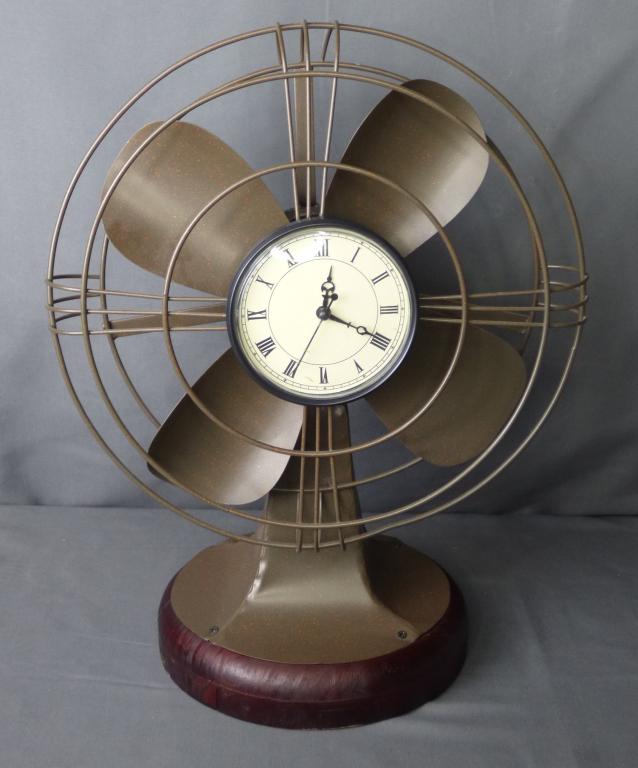 Vintage Style Table Fan with Clock (1 of 5)