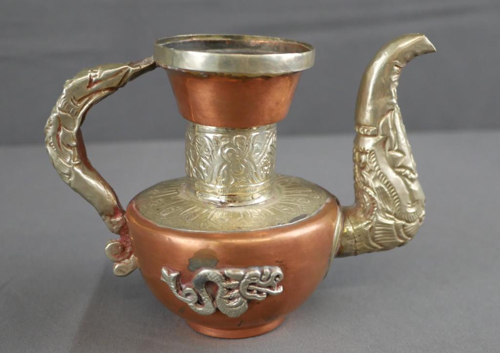 Vintage Chinese Copper Teapot with Dragon (1 of 6)