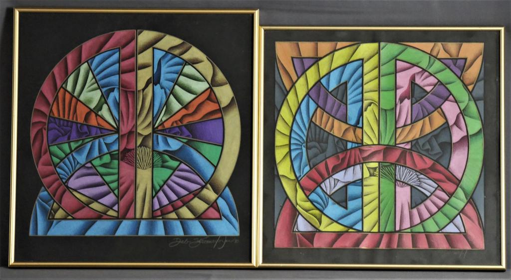 Deborah Stromsdorfer Two Geometric Iris Paintings (1 of 7)