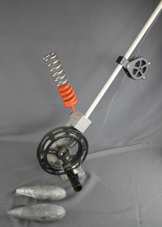 Big Jon Fishing Downrigger Pole with Weights: Big Jon Fishing Downrigger Pole with Weights. Condition: Appears to be in good condition