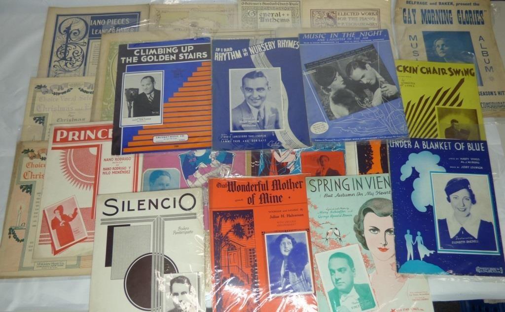 Antique Music Sheets: Lot of Antique Music Sheets. Condition: Good