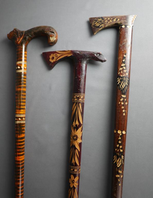 Hand Carved Axe Shaped Wooden Walking Sticks/ Cane (1 of 4)
