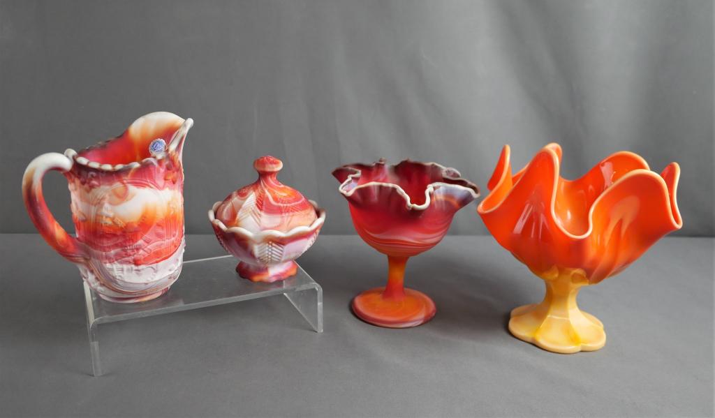 Imperial Art Glass Slag Glass Pitcher & Sugar Bowl (1 of 18)