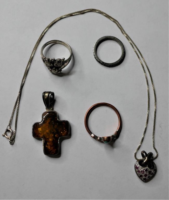 Sterling Silver Jewelry- Rings, Cross, Necklace (1 of 15)