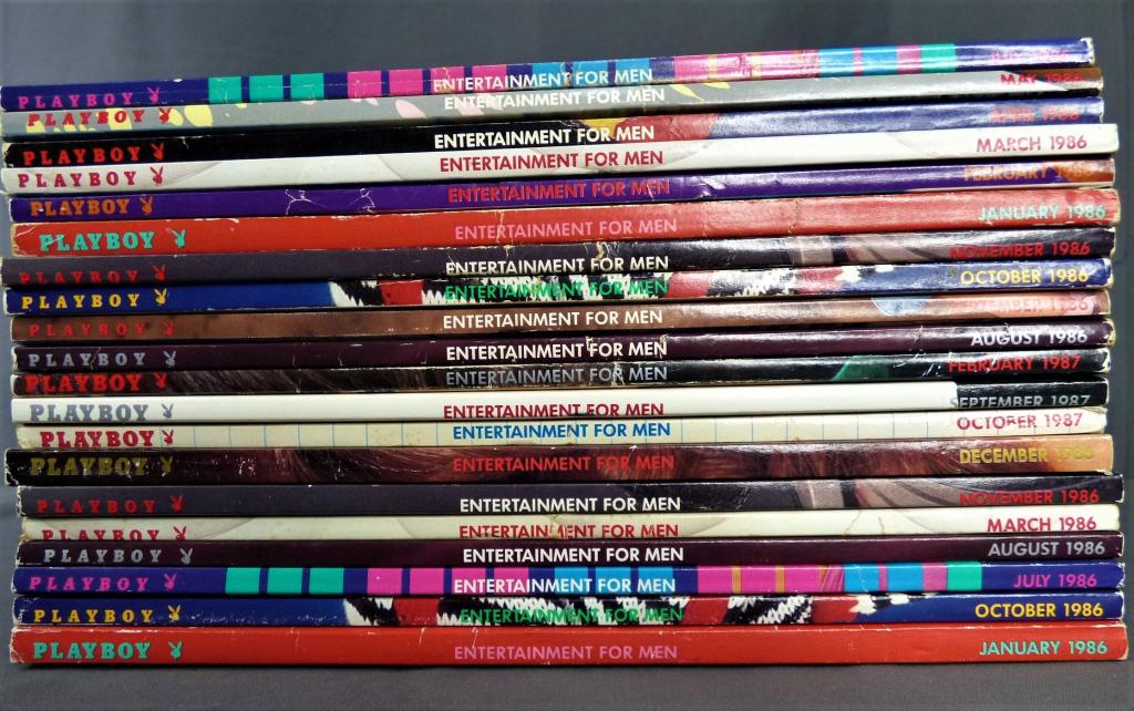 Vintage Playboy Erotic Magazines: Lot of 20 Vintage Playboy Magaziens from 1980's. Condition: VF