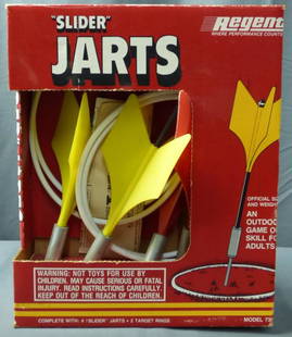 "Slider" Jarts Outdoor Darts Game by Regent: Vintage "Slider" Jarts Game by Regent- #73929. Condition: Good. Original box and instructions