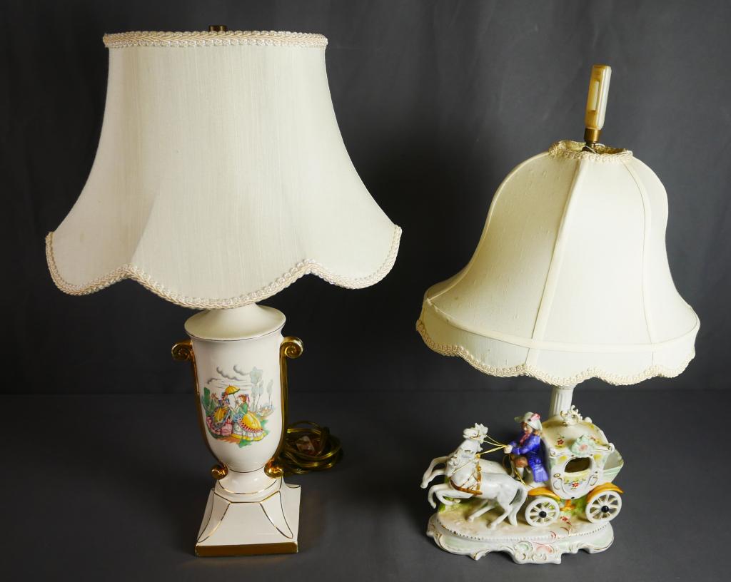 German Carriage Table Lamp & Pioneer Hand Painted (1 of 13)