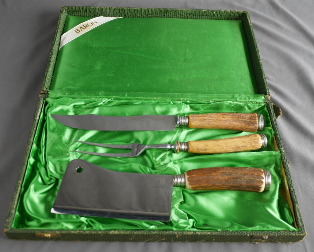 Baron Solingen Steel Carving Set- Slag Handles (1 of 7)