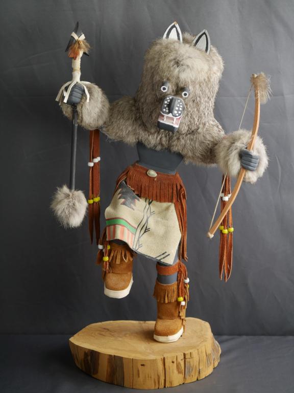 Indian Navajo Kachina Doll Wolf Dancer Signed Larg (1 of 10)