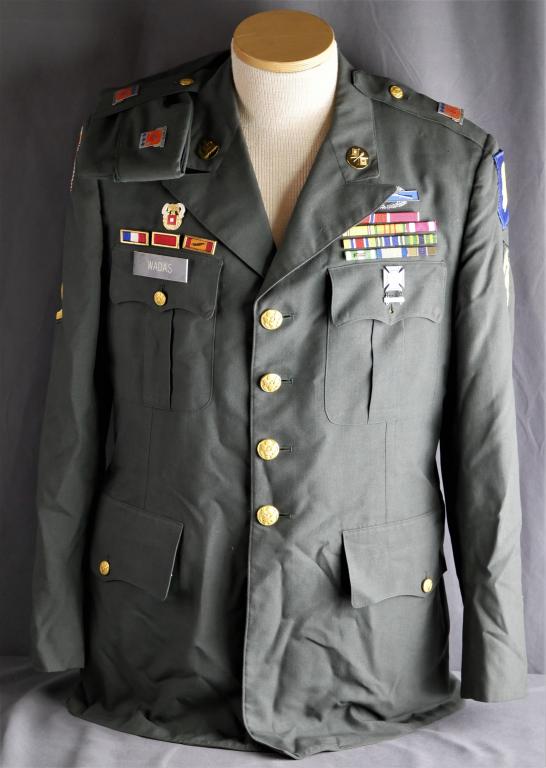 US Army Military Uniform Jacket with Insignia (1 of 9)