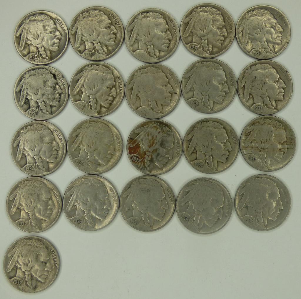 Group of US Buffalo Nickel 5 Cent Coins (1 of 4)
