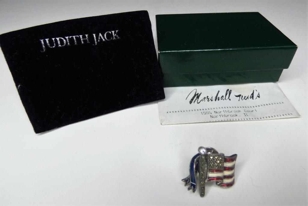 Judith Jack Sterling Silver American Flag Pin (1 of 3)