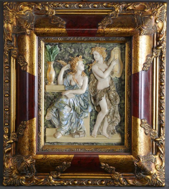 Italian Classical Framed Bas- Relief Wall Art (1 of 5)